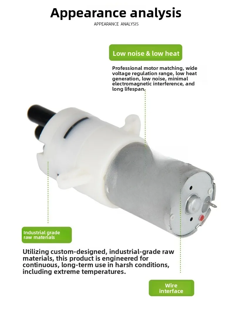 مضخة الحجاب الحاجز الصغيرة USB هندسة البلاستيك