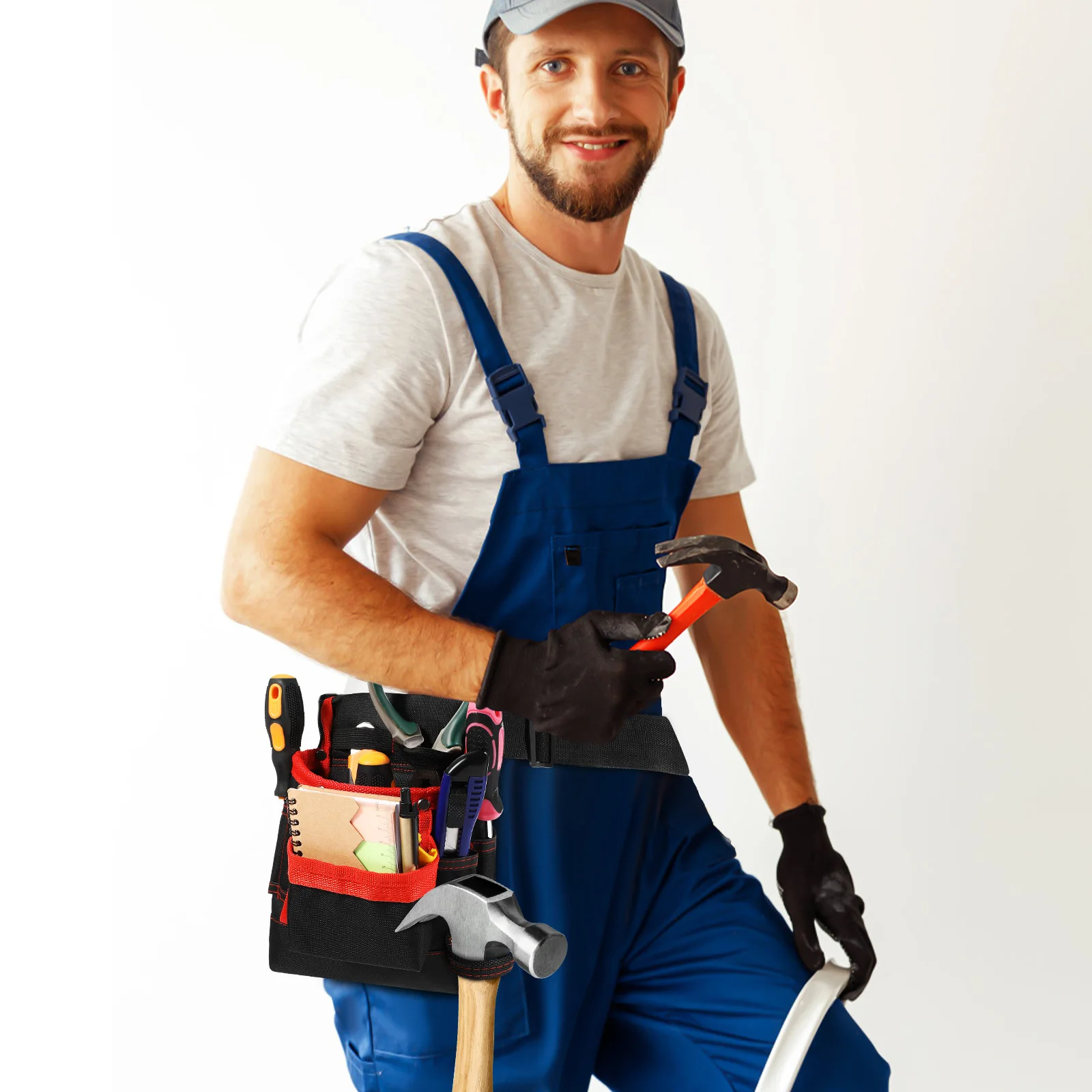 

Electrician Waist Bag Multi-Pocket Tool Belt Oxford Fabric Adjustable Utility Pouch Organizer for Men Mens Tool Belt