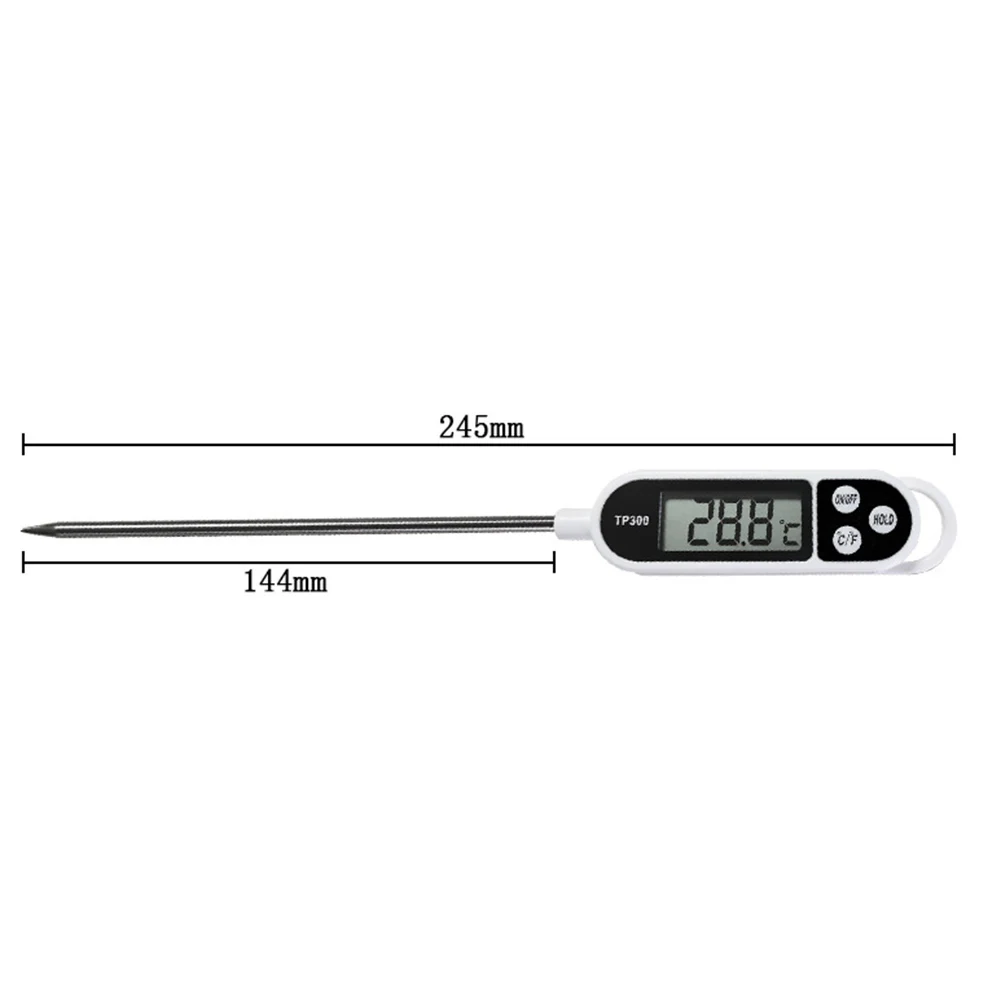 TP300 Electronic Food Thermometer LCD Display Kitchen Thermometer Digital Temperature Measuring Tool for Meat /Cooking /BBQ/Milk