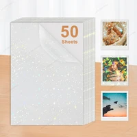 Película de laminación en frío autoadhesiva A4, película de laminación superpuesta holográfica transparente, película de papel adhesiva impermeable, 30/50 hojas