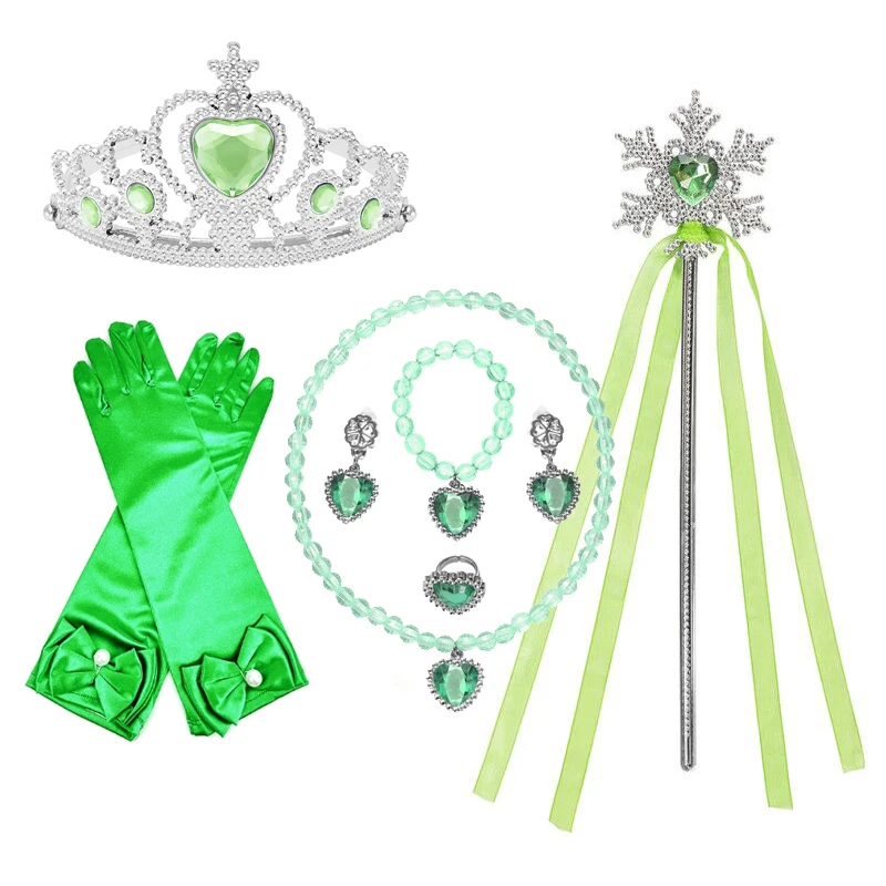 Tinker Bell Tiana Princess Dress up accesorios para niñas incluyen alas Tiara corona varita guantes collares pulsera pendientes anillo