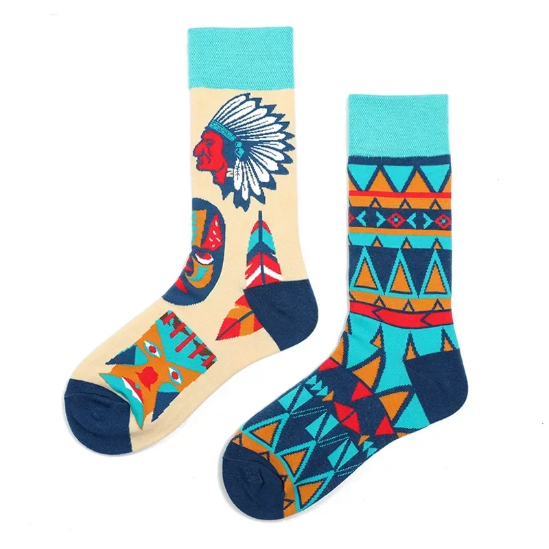 2024 Mandarin duck asymmetric ab socks net red ins animal and plant in the tube cartoon fashion sports cotton socks