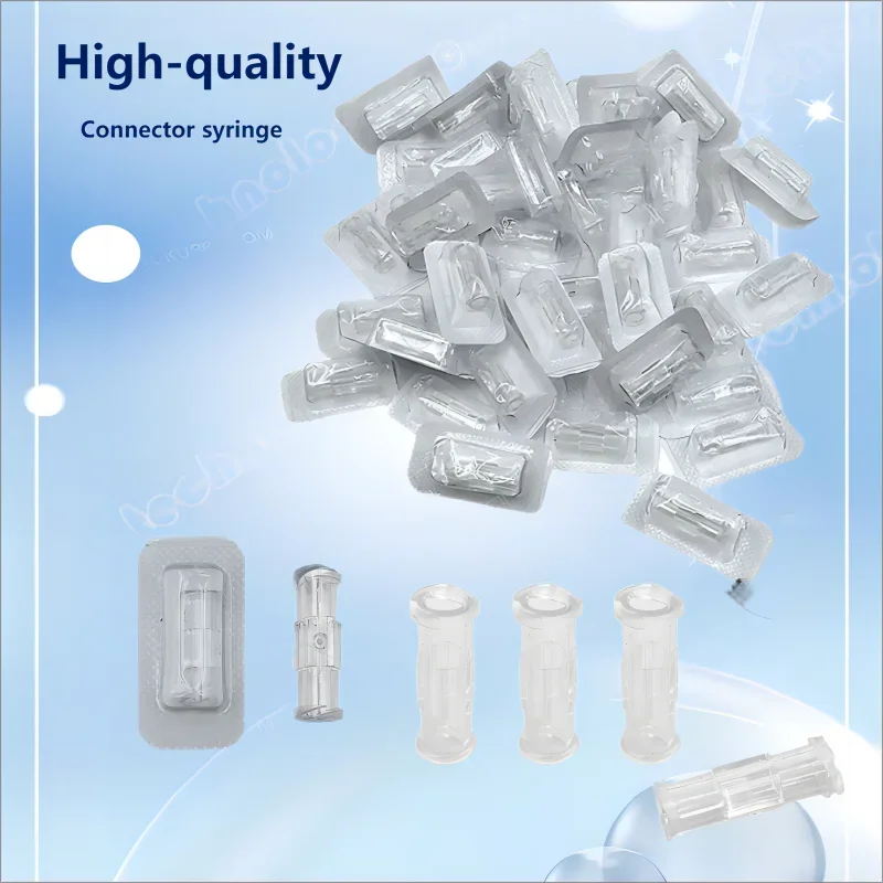 Leak Proof Double Helix Medical Sterile Luer Lock Adapter  Transparent Plastic Syringe Connector