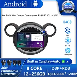 Android 16 For BMW Mini Cooper Countryman R56 R60 2011 - 2013 Car Radio Wireless Carplay Auto AHD WIFI 4G Multimedia Autoradio