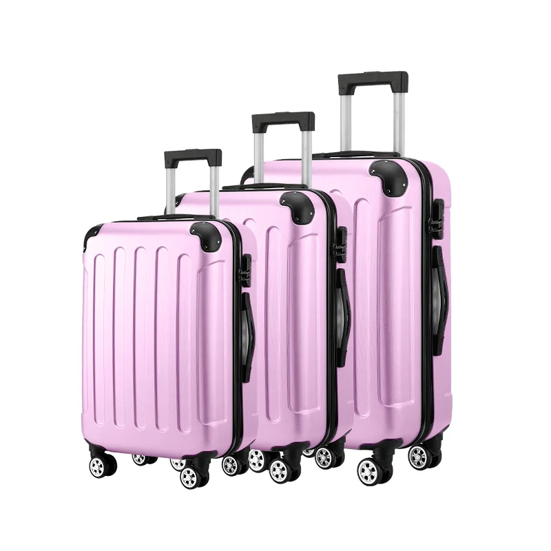 Carrinho clássico 3 peças mala vintage 20 24 28 polegadas 3 em 1 conjunto de bagagem de viagem unissex bolsa de canto 360 rodas universais opcionais