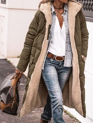 Oversized Katoenen Jassen Vrouwen Winter Vintage Pluizige Overjas Dame Elegante Mode Lange Bovenkleding Casual Losse Chique Jassen Met Capuchon