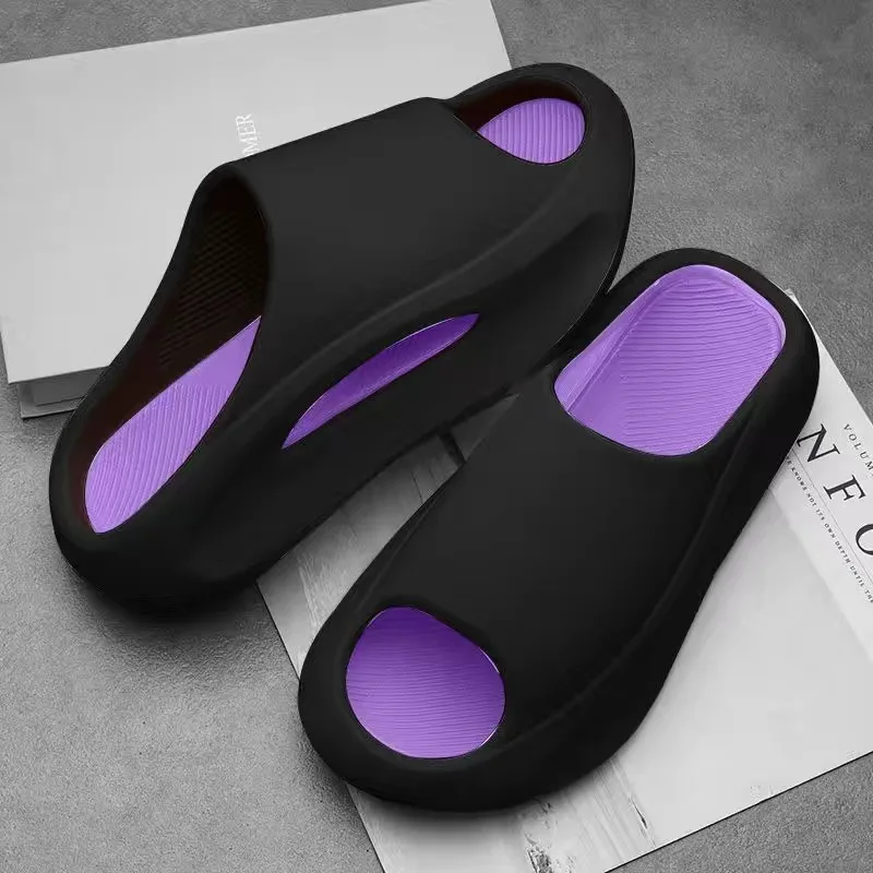 New Stylish Man Slippers Fresh Solid Colors Fashionably Simple Thoughtful Elasticity Men Sandals Trendy All-match Couple Style