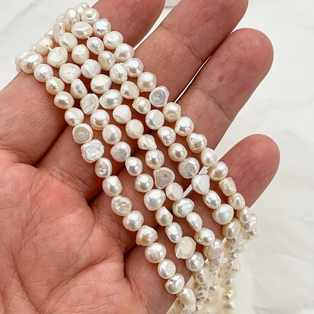 

5-6mm Matte Irregularly Shaped Natural Freshwater Pearl Semi-Finished Beads for Jewelry Making DIY Necklace Bracelet Accessories