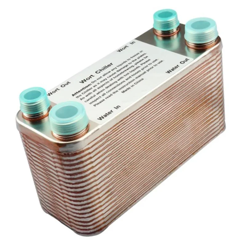 20/30/40 Plates Heat Exchanger Wort Chiller, Stainless Steel Counterflow Chiller Homebrew Beer Cooler Garden Hose Rapid Cooling