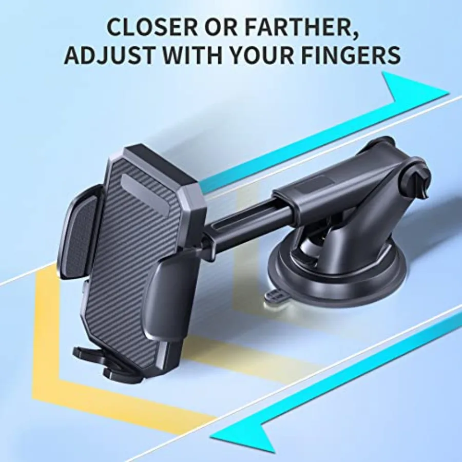 FBB Phone Mount for Car [ OffRoad Level Suction Cup Protection ] 3in1 Long Arm Suction Cup Holder Universal Cell Phone Holder M