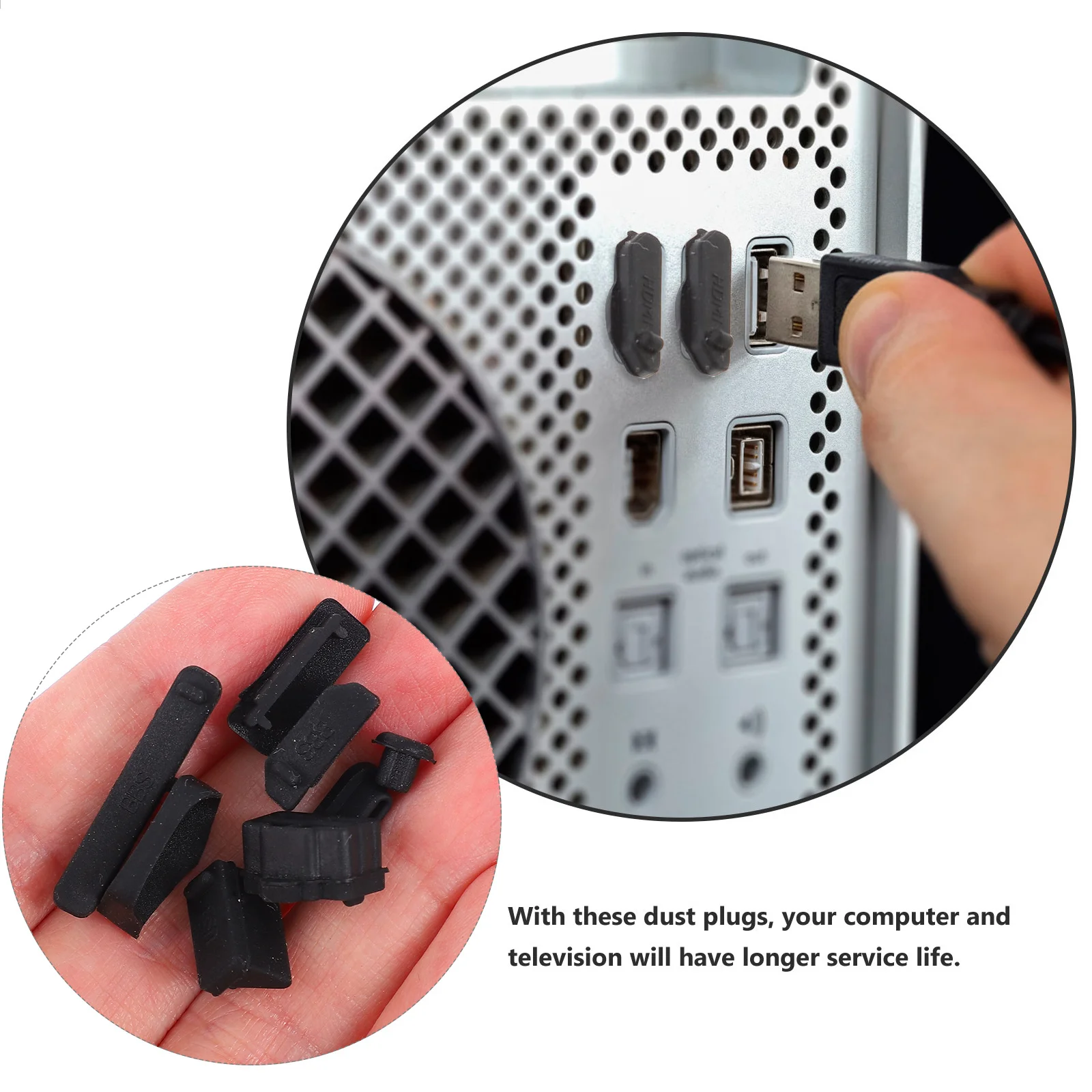 

5Sets Universal Laptop Dust Plug Silicone Port Cover Protector for Computer Interface Waterproof Reusable Easy Clean Stopper
