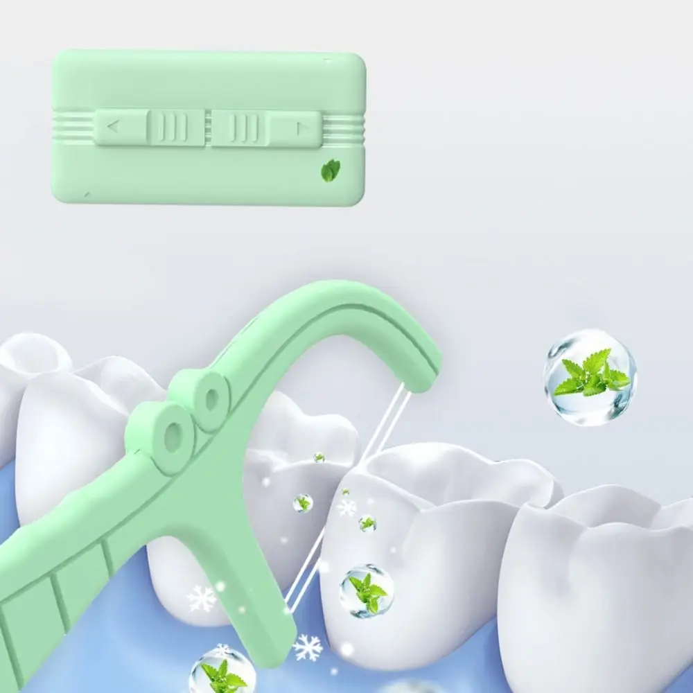 

10 Pcs/box Automatic Dental Floss Container Bilateral Outlet Seal Design Floss Toothpick Set Oral Cleaning