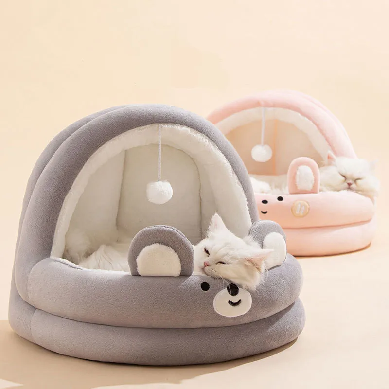 Kennel All-season Dog House Removable and Washable Semi-closed Cat Litter Cat Bed Medium and Small Dog Bichon Dog Bed