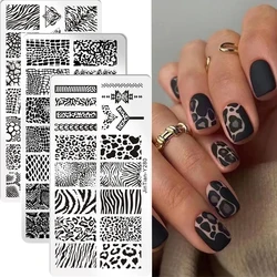 Leopard Tiger Zebra druck Nagel Stempel platten Tier Textur Bild Schablone Nail Art Vorlage Maniküre Werkzeuge Nagel Stempel Vorlage