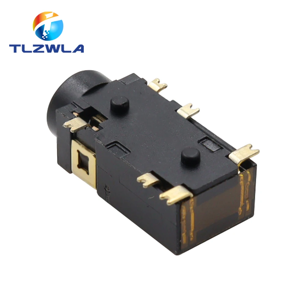 10PCS 3.5 MM Headphone Socket Audio Socket PJ-342 Surface Mounted 6 Feet Double Track Gold Plated PJ342