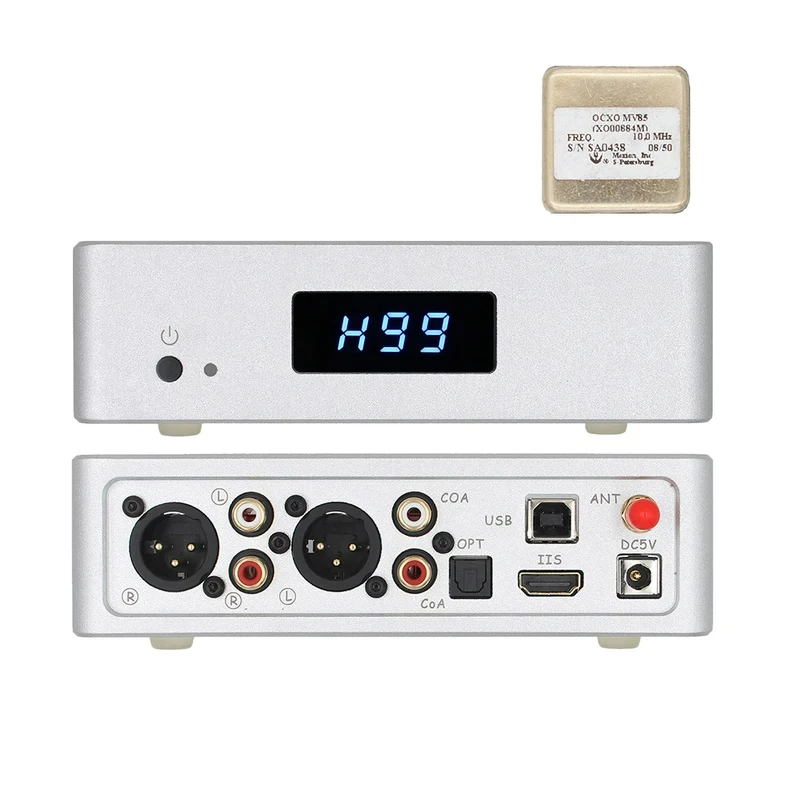 Nvarcher AK4499EX Fully Balanced DAC Decoder Fiber Coaxial Input1536HKZ DSD1024 With OCXO MV85 LT3042 Power Supply