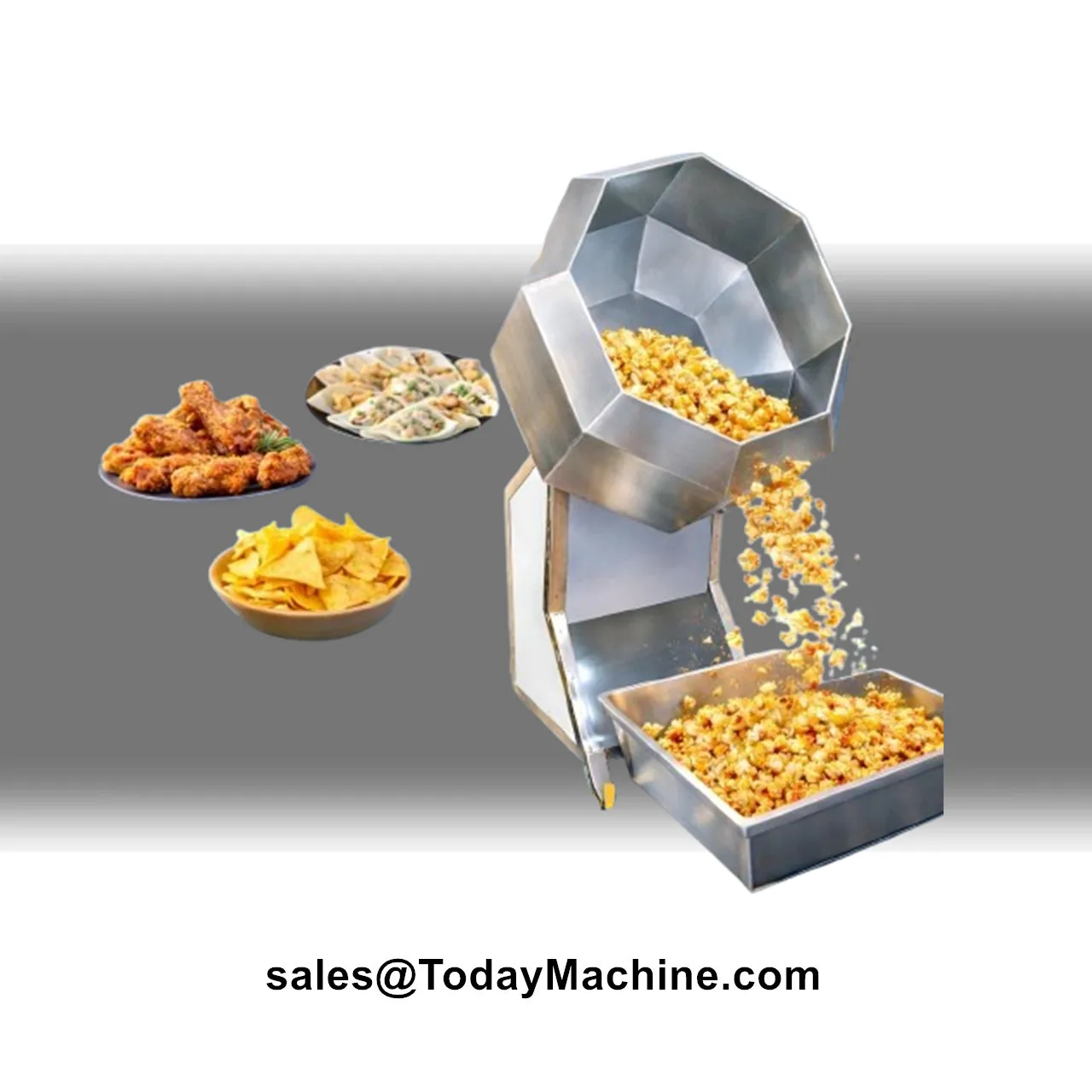 Potato Chips Seasoning Snack Salt Sugar Spice Flavoring Rotating Drum Octagonal Mixer