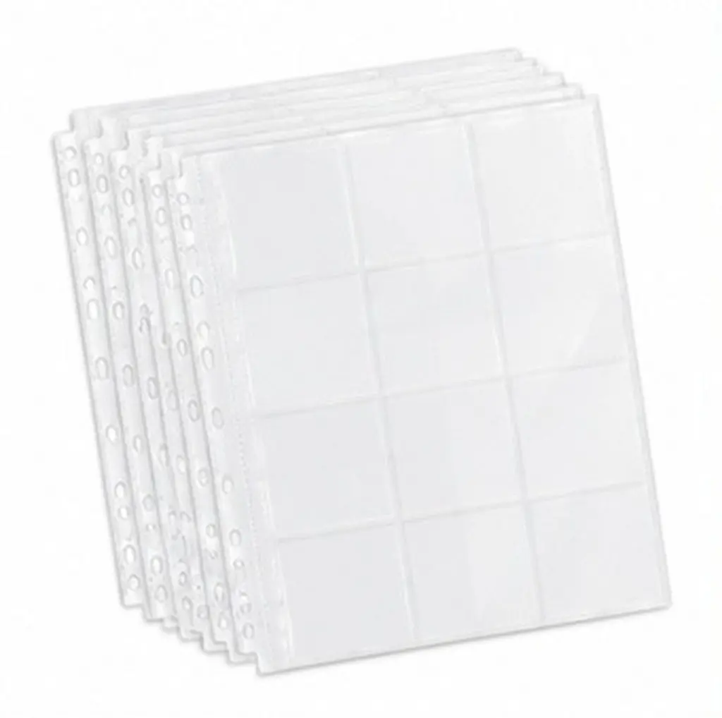 10Pcs Badge Storage Clear Sleeves Badge Display Holder for Stamp Collection Album Pages Card Album Sheets Photo Page Protectors