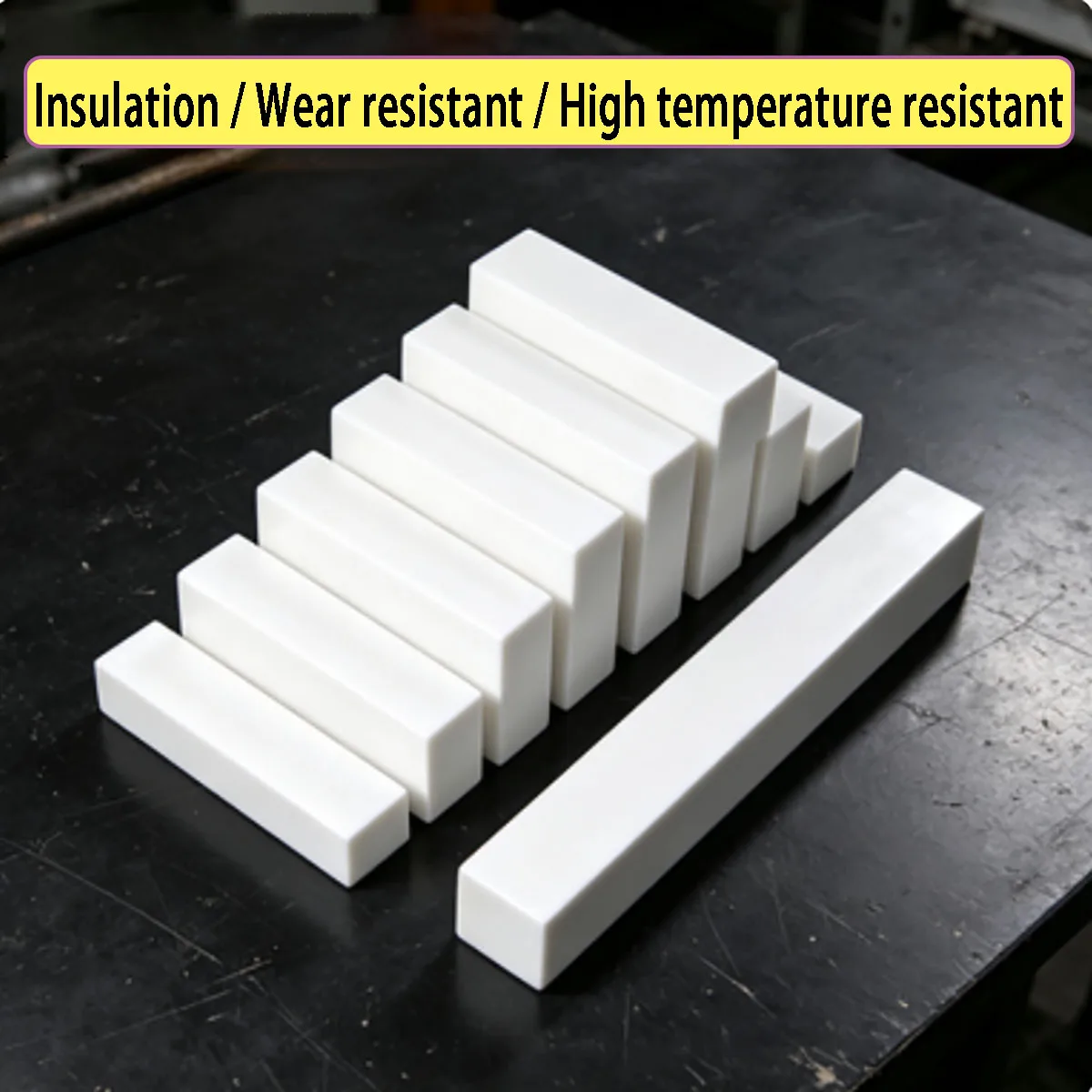

99% Alumina Ceramic Wear Resistant Square Block Ceramic Square Rod Special Shaped Bar Ceramic Strip Laser Cutting Available