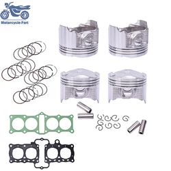 Motorcycle Middle Repair Pad Cylinder Head Overhaul Gasket Mat & Piston Rings Kit For HONDA CB400SF CB400 VTEC CBR400 NC23 CB-1