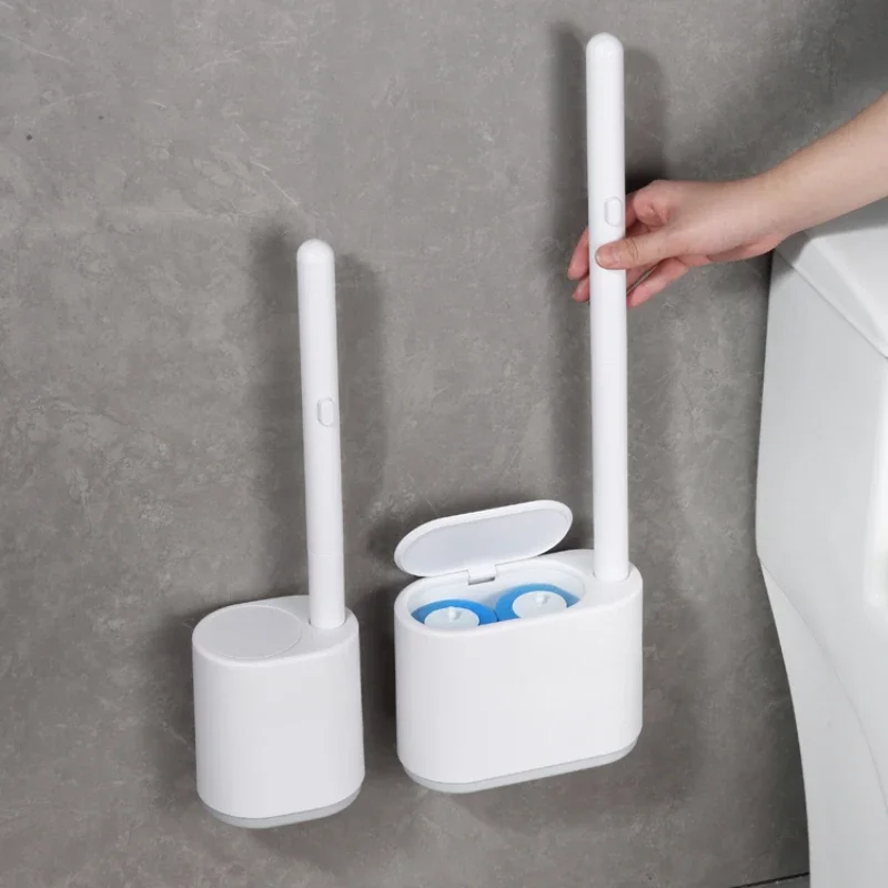 Disposable toilet brush set