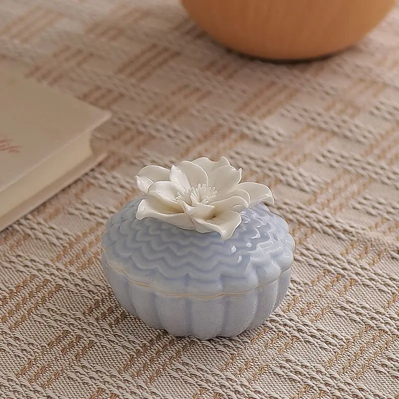 

Ceramic Handmade Flower Jewelry Box Storage Jar Jewelry Storage Box