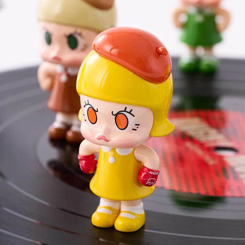 

POP MART Angry Molly 9-Body Black Adhesive Hanging Card Collection Set Toys Doll Cute Anime Figure Desktop Kawaii Collection