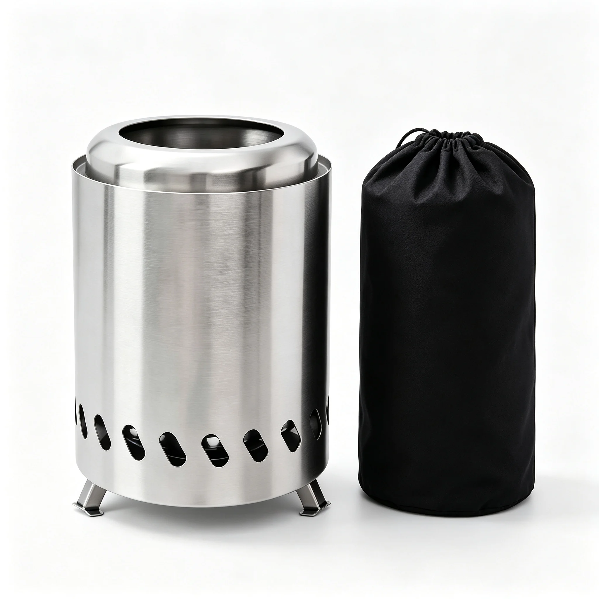 Portable Stainless Steel Outdoor Wood Stove for Camping Cooking Stove Courtyard Heater Low Smoke Firewood Stove Campfire Stove