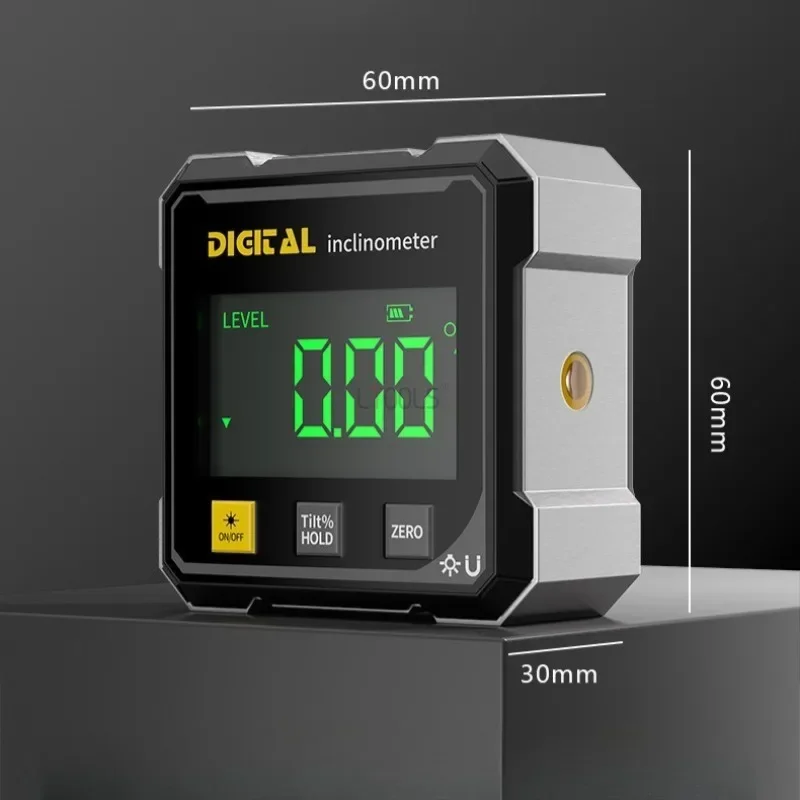 Inclinómetro Horizontal de doble láser para el hogar, inclinómetro Digital pequeño magnético, nivel láser electrónico para construcción de edificios