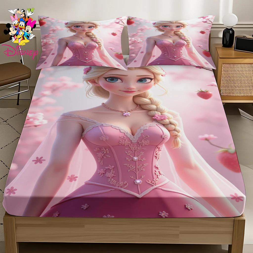 2/3 قطعة أميرات ديزني إلسا المجهزة ورقة مجموعة حريري لينة الجلد ودية النسيج رومانسية البتلة والفراولة نمط