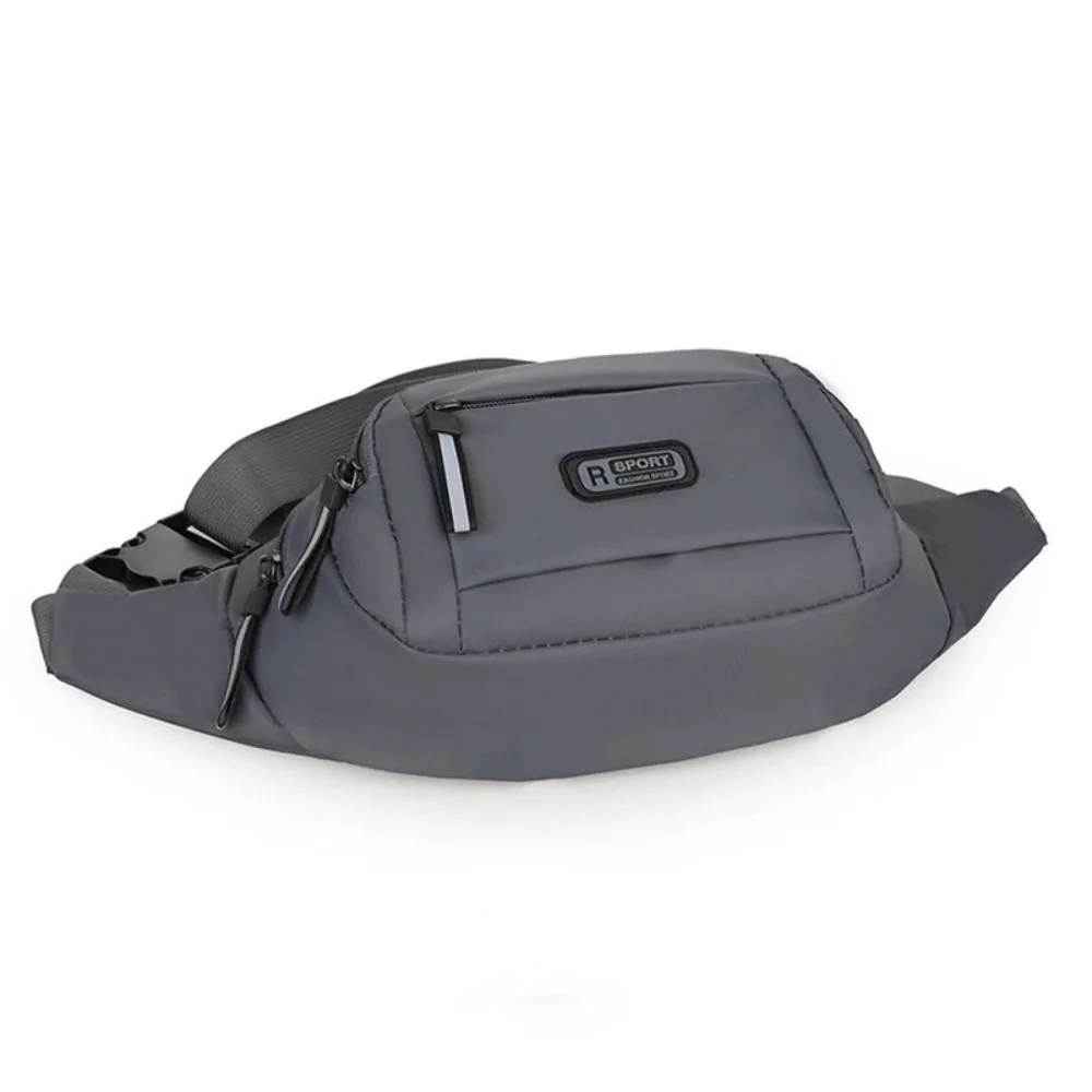 Bolsa de cintura multifuncional masculina de nylon, bolsa de peito crossbdoy ajustável de grande capacidade, leve, casual, bolsa de corrida, cinto, academia