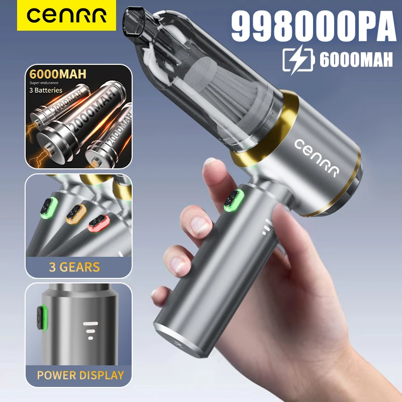 

CENRR Powerful Mini Vacuum Cleaner 998000PA Cordless Portable Car Vacuum Cleaner for Home Appliance Handheld Blower Car Cleaner