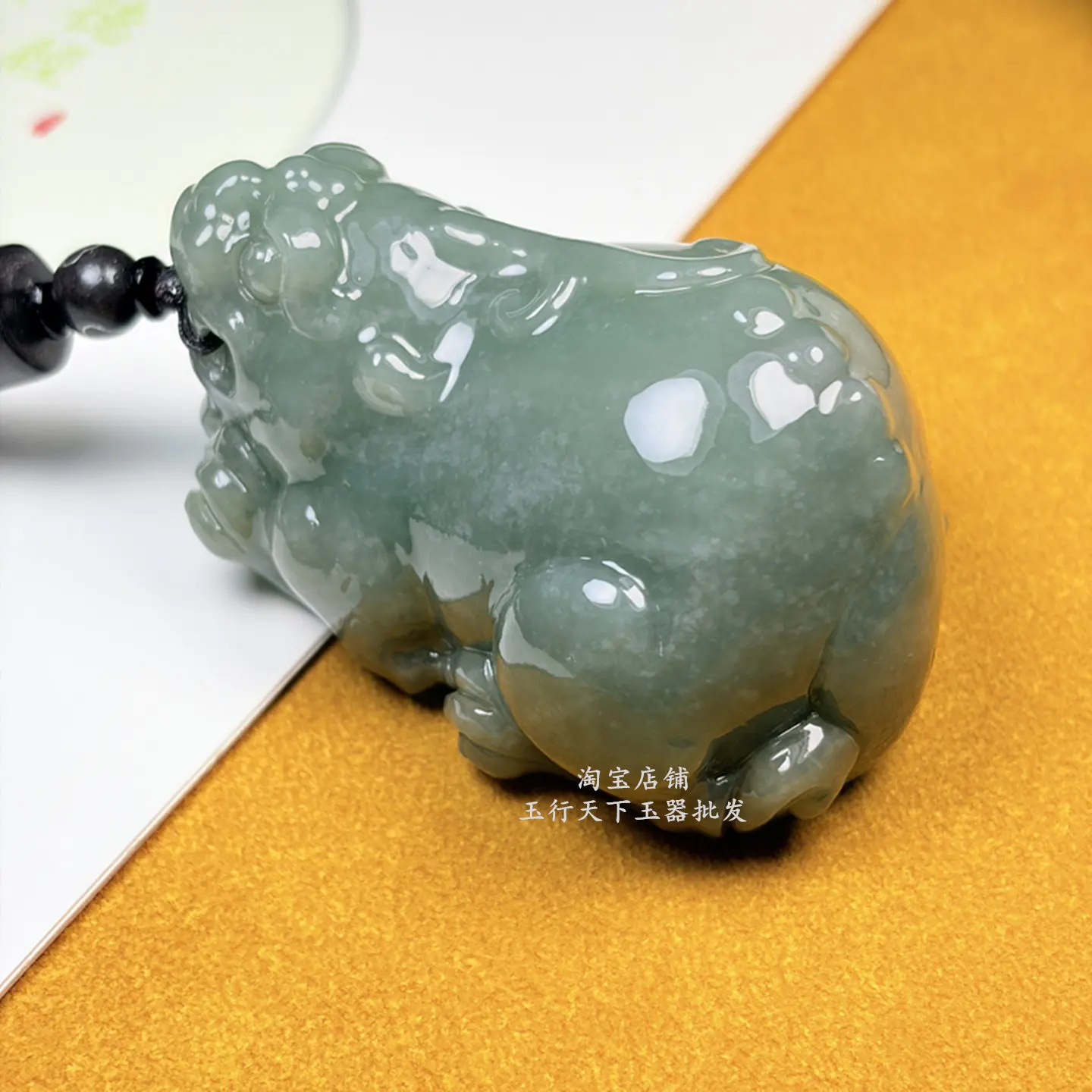Natural Xinjiang Hetian Jade Qiemo Blue Pixiu Hand Handle Jade Pixiu Small Ornament Men's and Women's Jade Play Wenwan