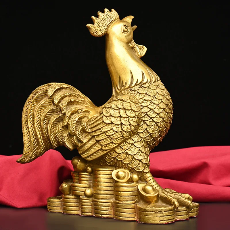 Guyunzhai Cock Brass Grilled Ham and Chicken GOLDEN ROOSTER Furnishings Ornaments Crafts Living Room Decoration