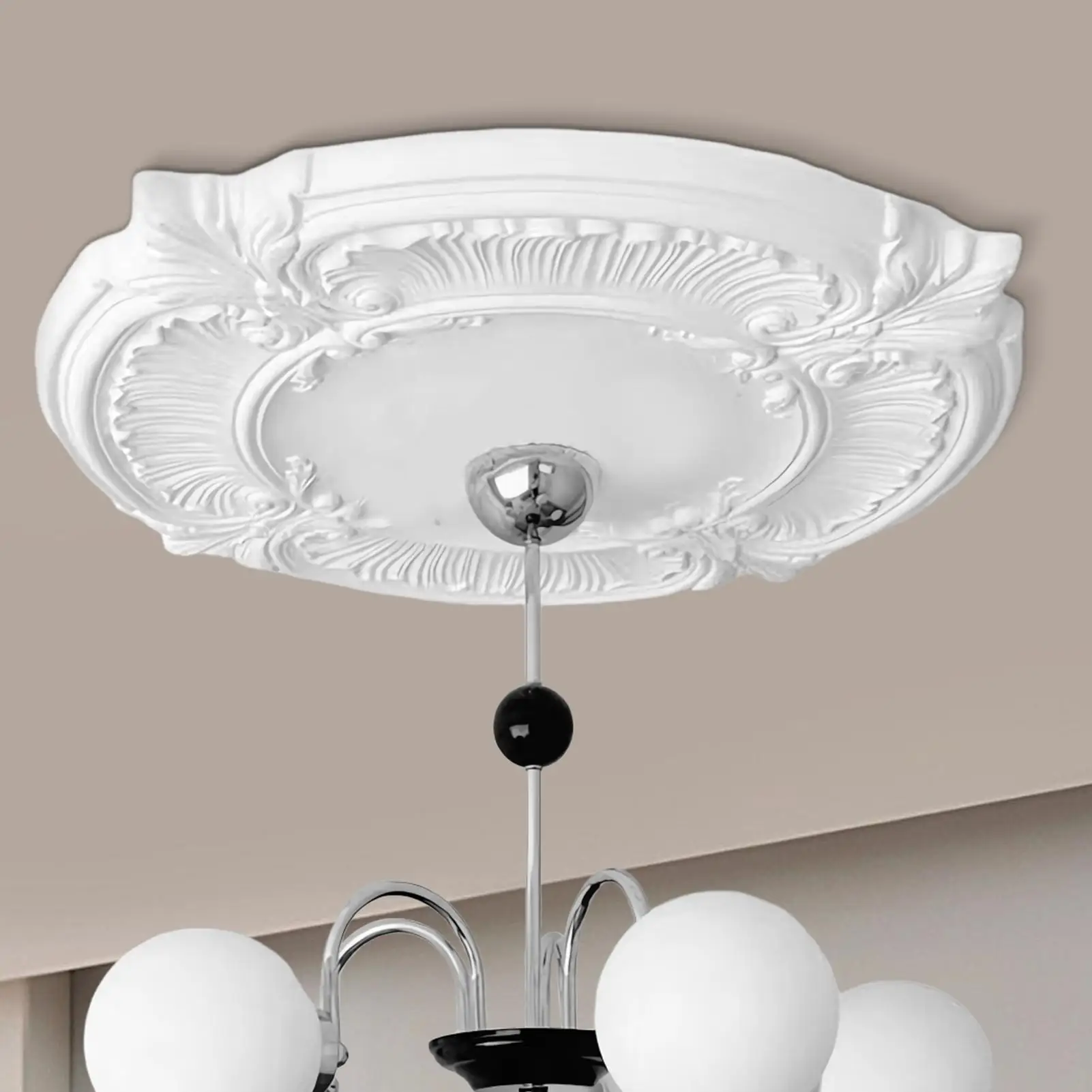 Split Medallion For Ceiling Light Chandelier Base Disc Round PU Decorative Ceiling Fan Lamp Cover Split Plate Elegant Trim