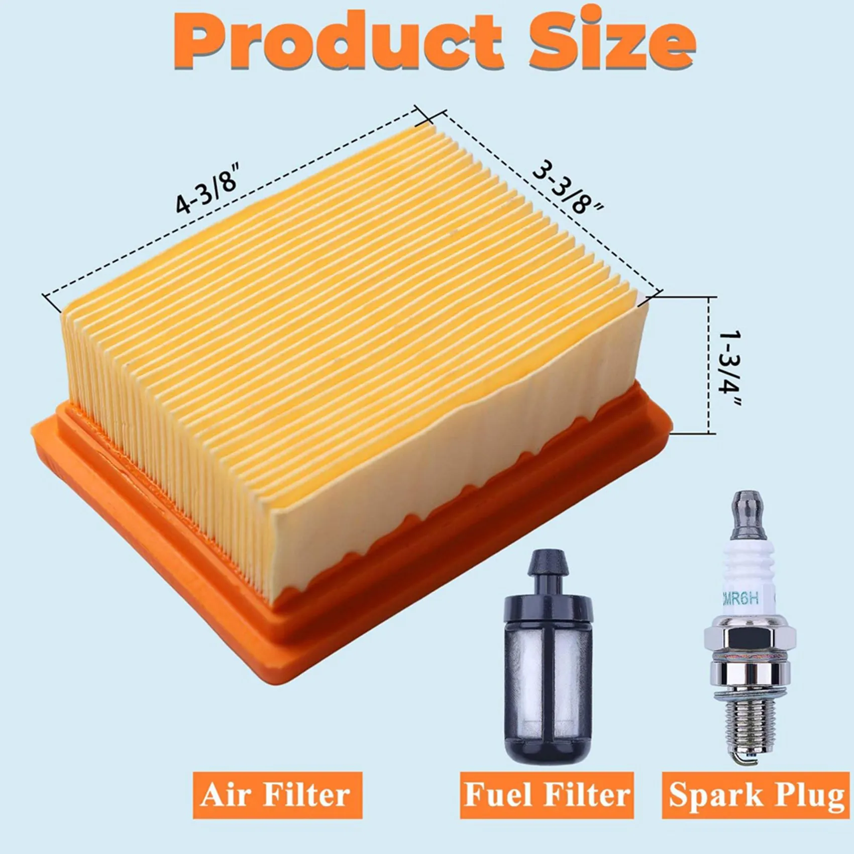 A98E-6PCS BR800 Air Fuel Filters Spark Plug Kit For Stihl BR800 BR800C BR800X Backpack Leaf Blower