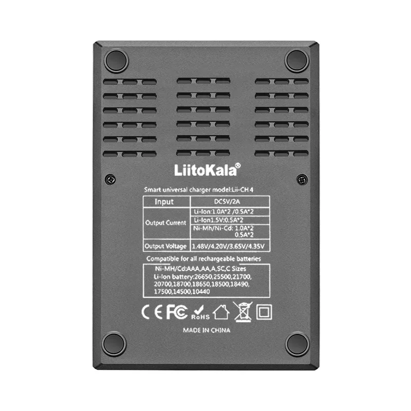 LiItoKala Lii-CH4 Lithium Rechargeable Battery Charger High Capacity 2600mAh 2800mAh 1.5V AA AAA for Digital Camera Mobile Phone