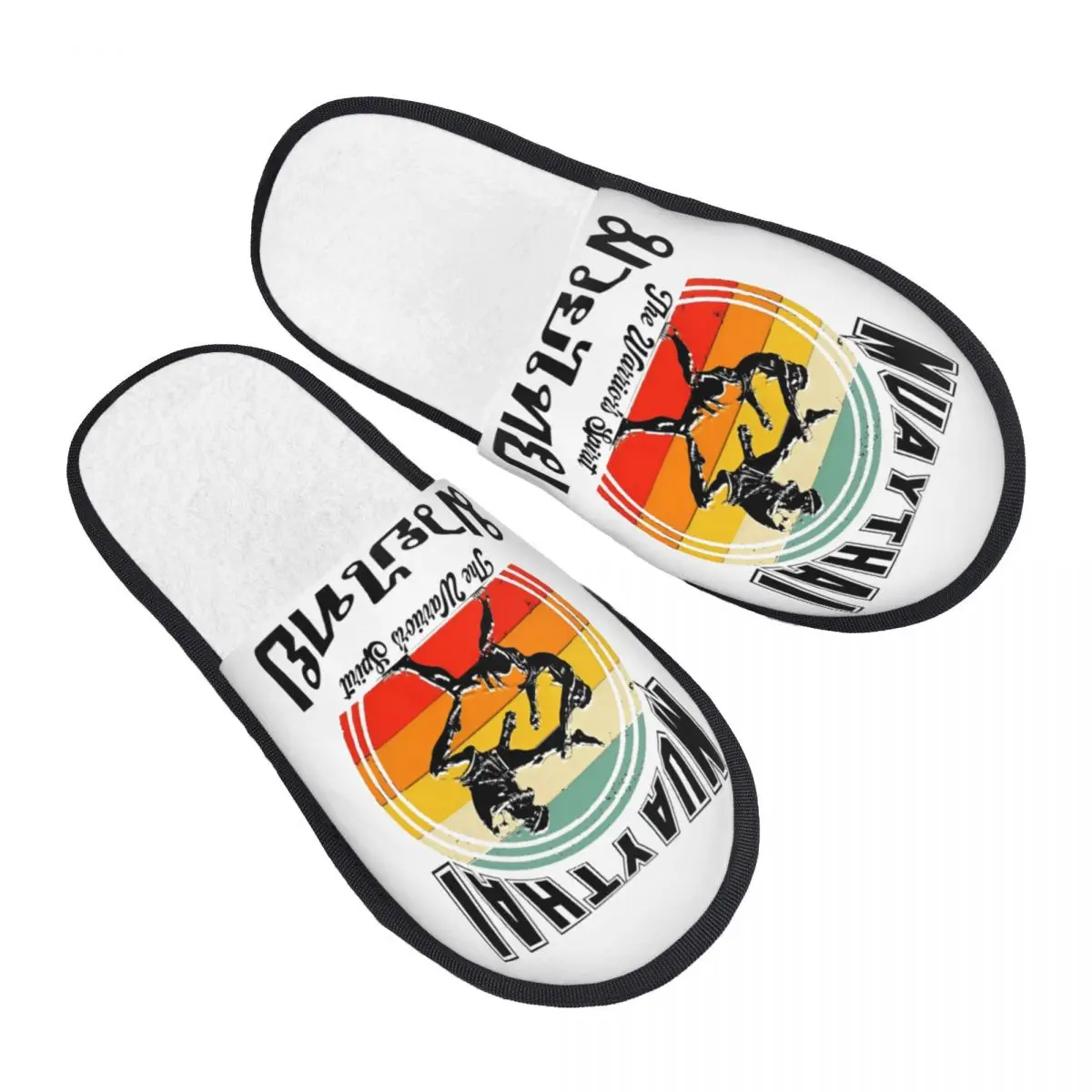 Custom Combat Heart Of Muay Thai House Slippers Women Cozy Memory Foam The Warrior Spirit Slip On Spa Slipper Shoes