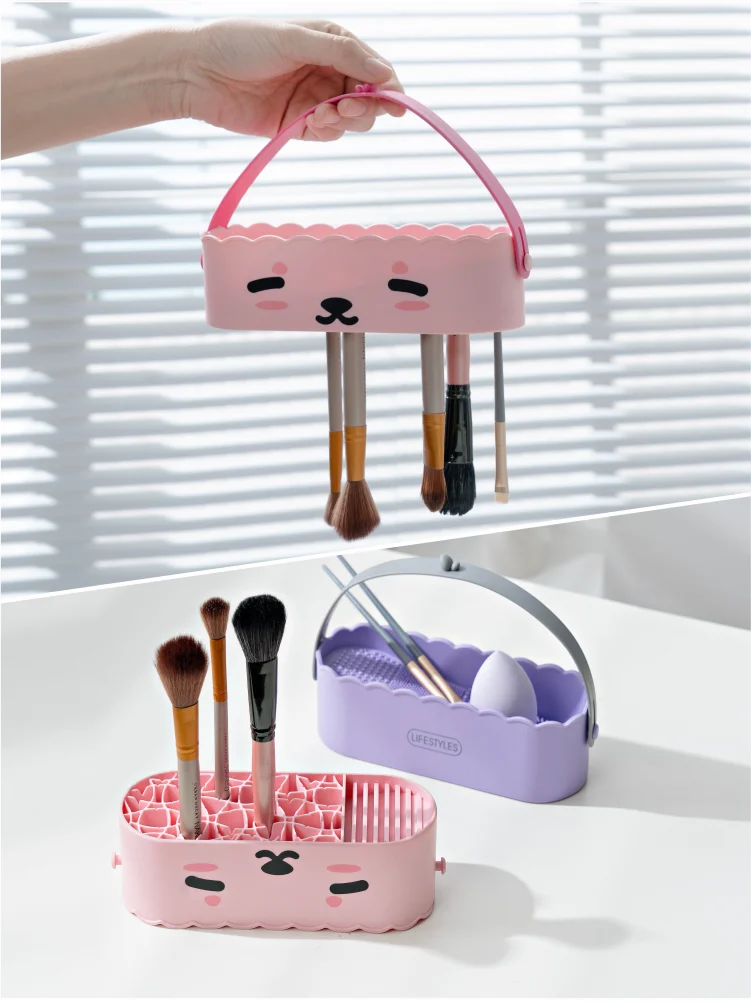 Rubber Mackup Brush Cleaning Tool Cosmetics Storage Box Multi-Functional Cosmetic brushes Beauty Egg Cleaner Bathroom Supplies