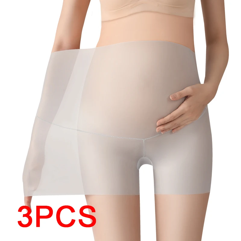 3PCS Ultra Thin Maternity Dresses for Pregnant Women Summer Plus Size Panties Breathable Comfort Seamless boxer Push Up Woman