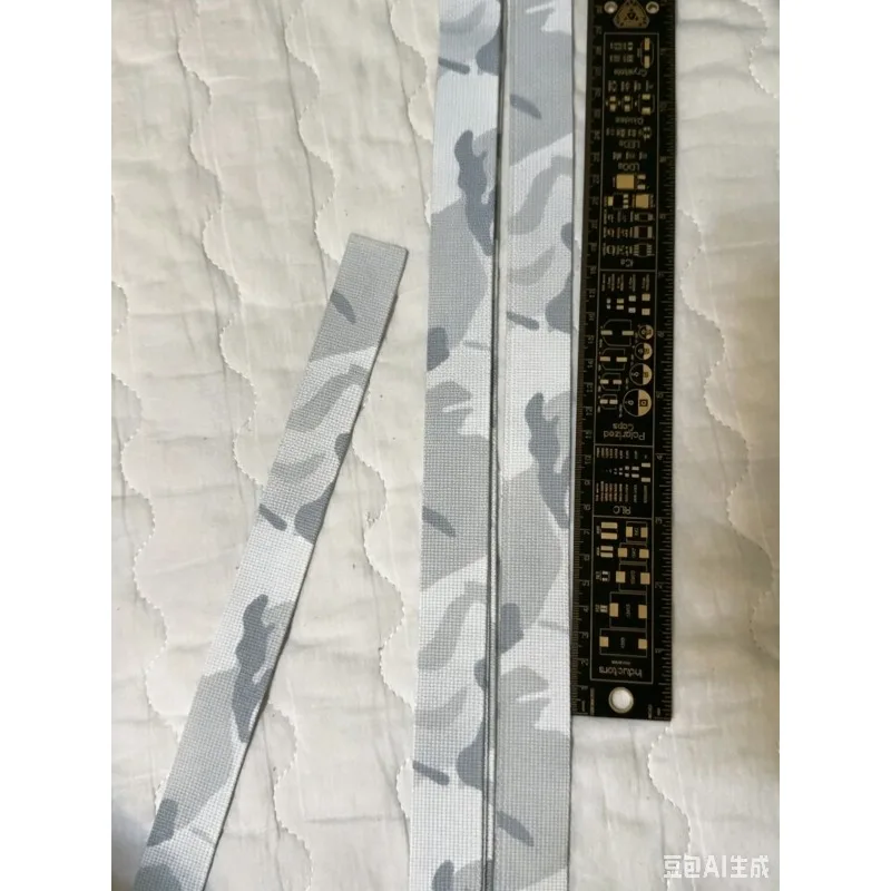 White Camo Webbing, 2.5/3.8/5CM High Density Polyester Printed Strap, Molle System Accessories for Tactical Vest, Waist Belt