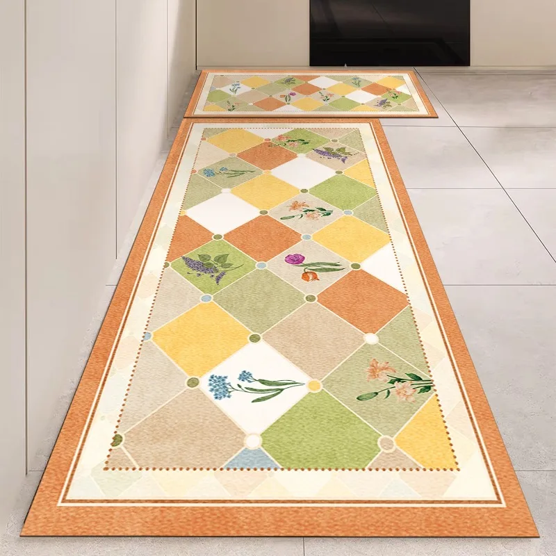 American Dopamine PVC Leather Rug Waterproof Oil-proof Stain-resistant Kitchen Carpet Large Area Non-slip Floor Mats Alfombra 러그