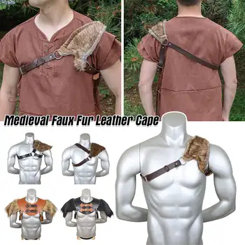 中世紀毛皮披風騎士角色扮演道具男士肩甲護具騎士萬聖節服裝角色扮演配件 8 最佳銷售 盔甲騎士 - №6