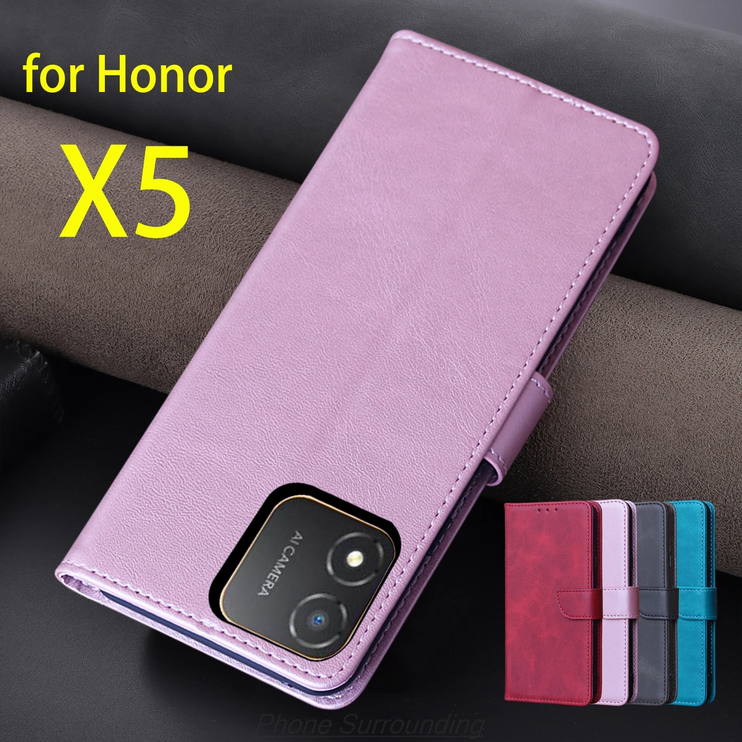 Custodia in pelle con copertina a portafoglio per Huawei Honor X5 / Honor X 5 Borse per telefono in pelle Pu Custodia protettiva Capa Fundas Coque