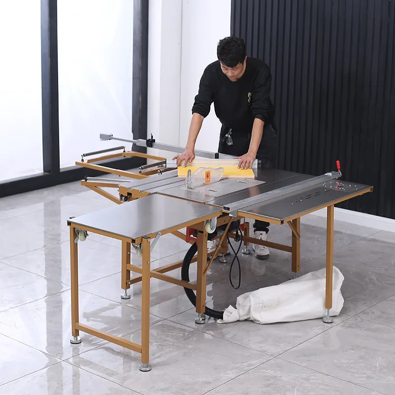 Multifunctional Woodworking Set Radial Arm Saw Table Folding Woodworking Sliding Table Saw Electric Dust-free Cutting Saw