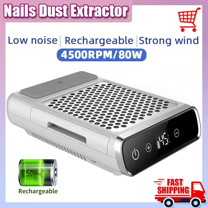 

Powerful Nail Dust Vacuum Collector Professional Nail Dust Extractor With Reusable Filter Manicure Equipment Adjustable Speed