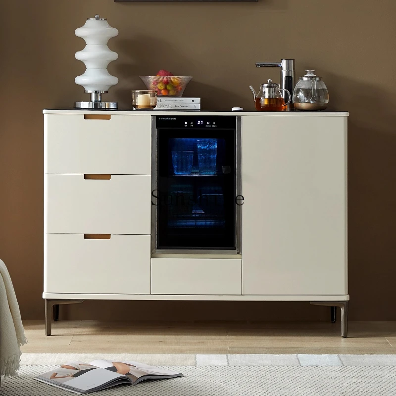 

Modern light luxury solid wood dining side locker integrated with disinfection function Household tea cabinet