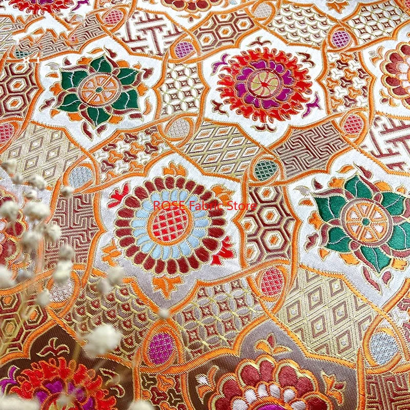 

1-метровая парчовая ткань в этническом стиле с ткаными узорами, классическая рубашка ручной работы, сумка, декоративная швейная ткань