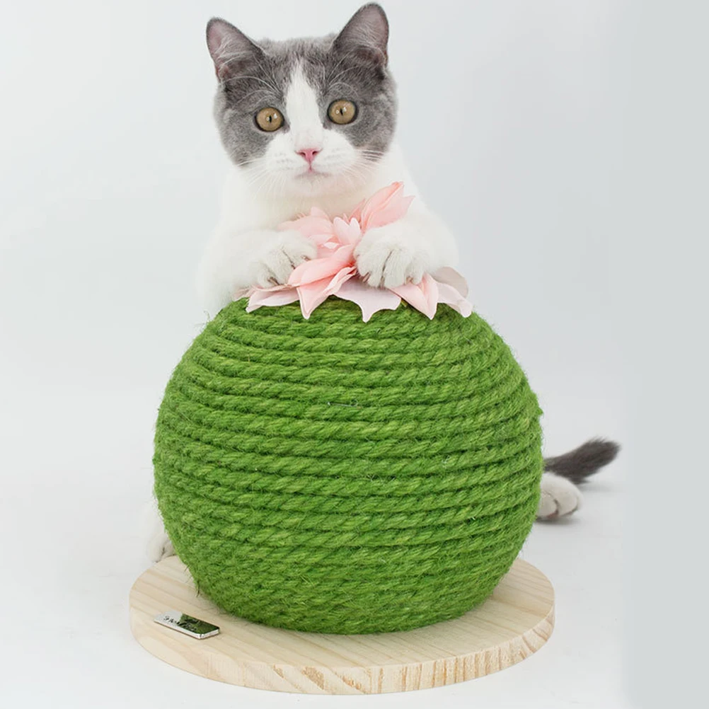 

Cat Cute Cactus Scratching Ball Toy Kitten Sisal Rope Ball Board Grinding Paws Toys Cats Scratcher Wear-Resistant Pet Furniture