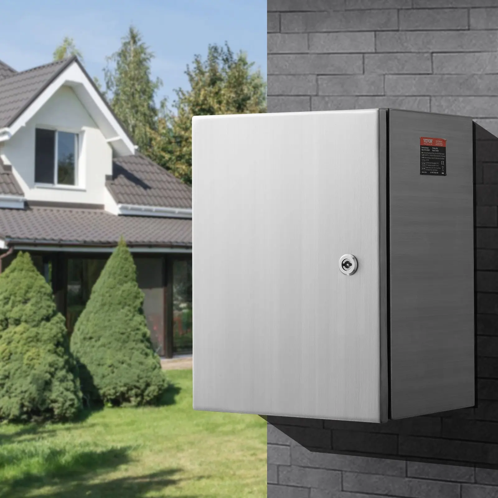 スチール製電気ボックス、304ステンレス鋼電気エンクロージャボックス、壁掛け式屋外電気電子機器